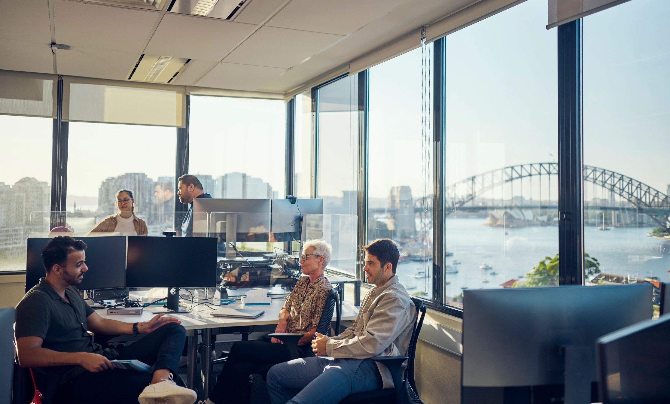 Accounting professionals collaborating in an office